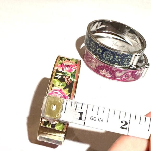 Vera Bradley Set of Three (3) Enameled Pattern Metal Cuff Bracelets - Picture 6 of 6